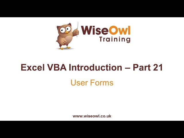 Excel VBA Introduction Part 21 - User Forms