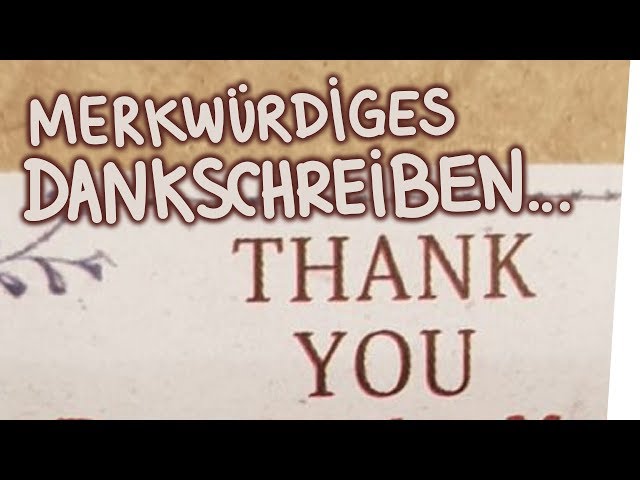 Strange thank-you note