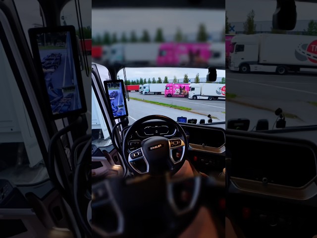 A large part of truck driving is looking for available spots at truck stops POV Nikotimer Driving