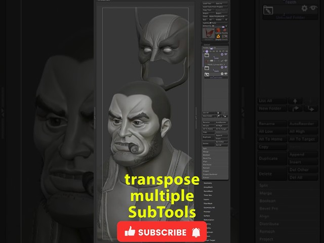 ZBrush tutorial quick tip Transpose multiple SubTools