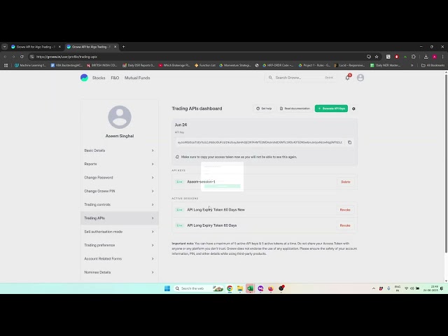 How to create Groww API