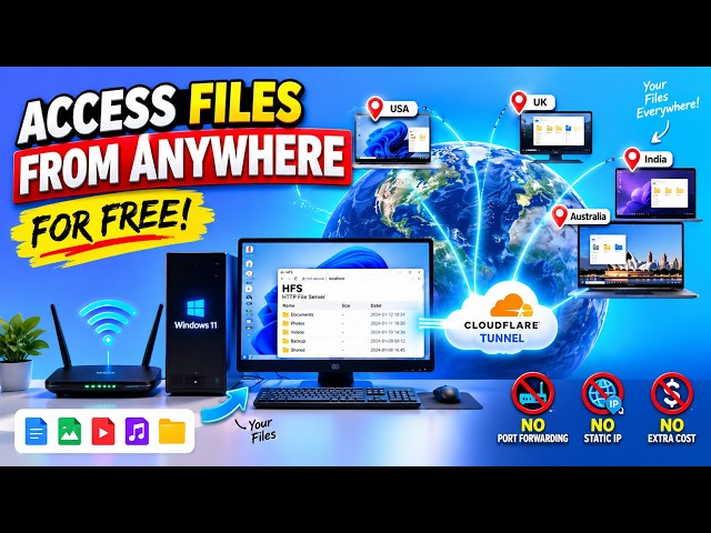 Windows 11: Create A Personal File Server In Minutes | No Port Forwarding | Access From Anywhere