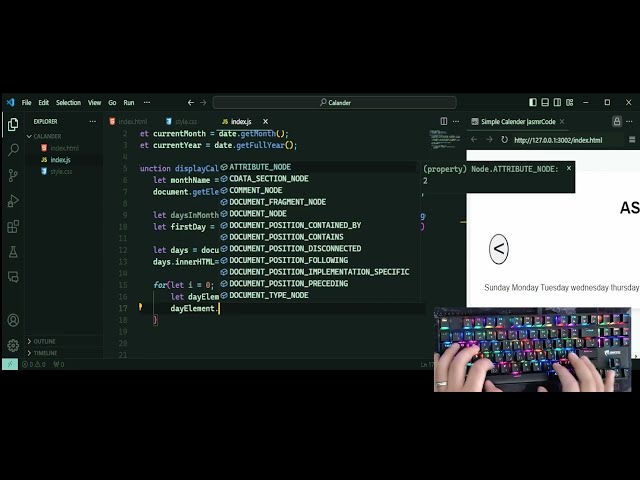 ASMR Programming - Coding a Calendar - No Talking