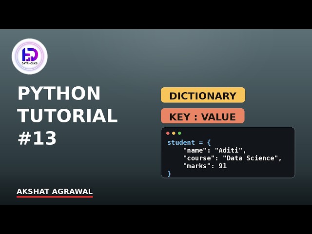 Dictionary in Python | Python Tutorial #13
