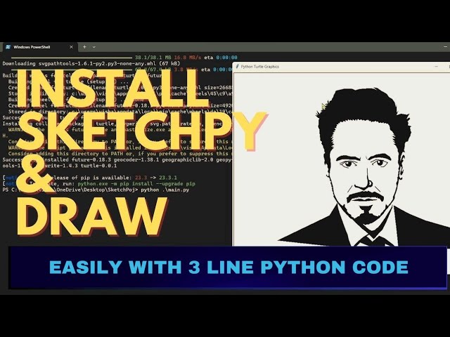 Use sketchpy to draw you own image in python || just 3 lines || very easy😉 @CODEHUB03
