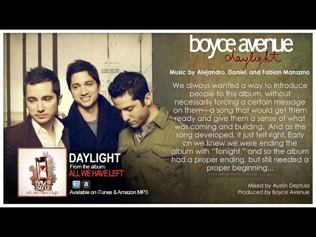 Boyce Avenue - Daylight (Original Song & Story Behind It) on Spotify & Apple