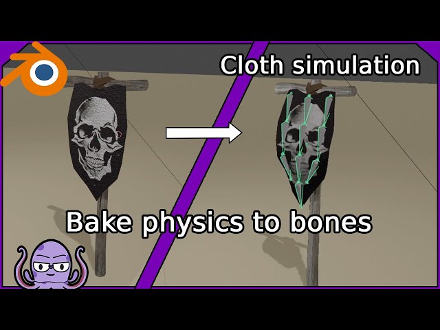 Bake physics simulations into bones | Blender banner flag tutorial