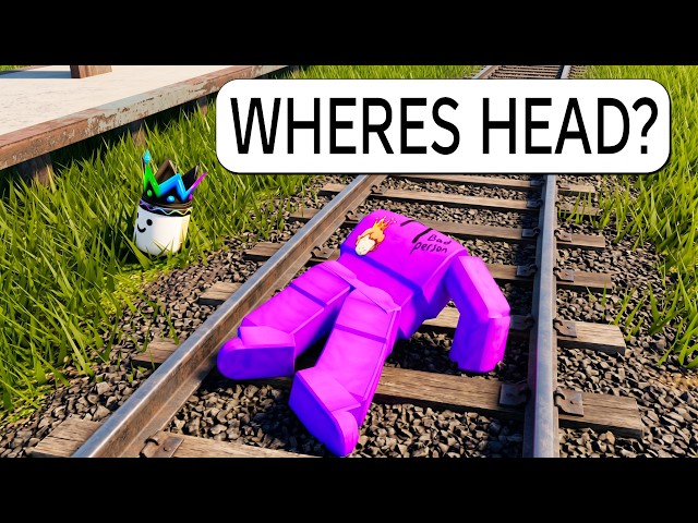 I Ragdoll in Front of a Train on Roblox BUT My Head Went MISSING..