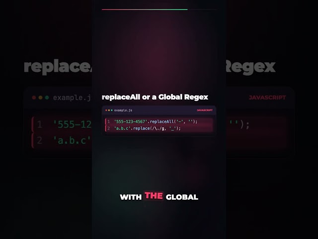 Why replace Only Replaces the First Match | JavaScript
