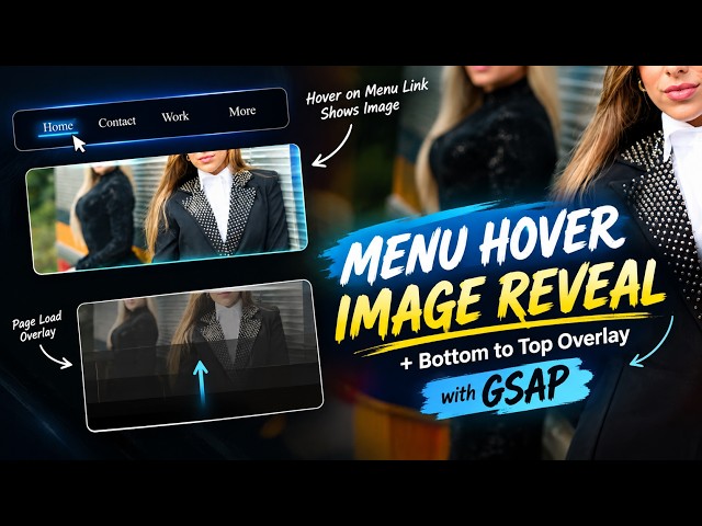 🖱️✨ Hover Menu Link → Reveal Image with JS + GSAP 🚀 | Smooth Web Animation 🌐