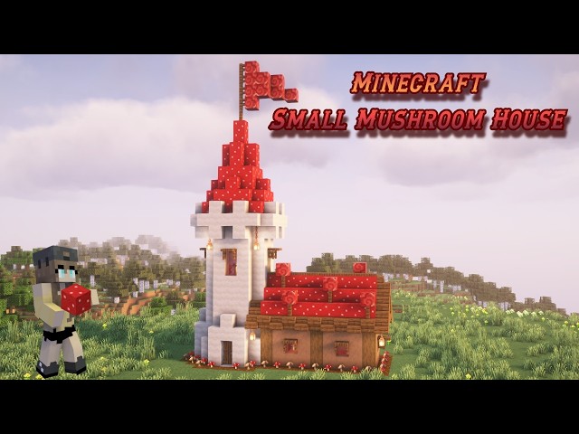Minecraft | Build Cute & Small Mushroom Castle House Design [ Tutorial ]