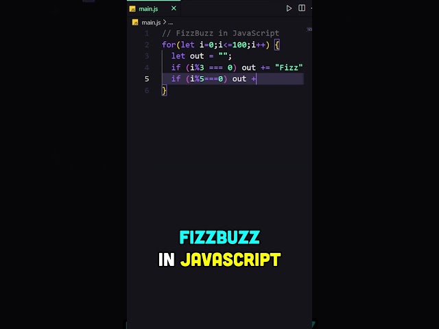 FizzBuzz in JavaScript! #javascript #programming #shorts