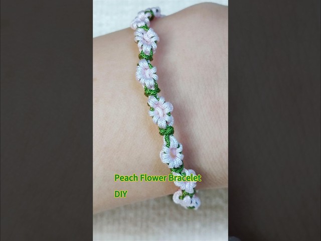 How to Make Pretty Peach Blossom Bracelet Easy Macrame for Beginners #macrametutorial #claybracelet