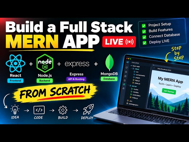 Build a Full Stack MERN App LIVE | React, Node.js, Express & MongoDB | From Scratch
