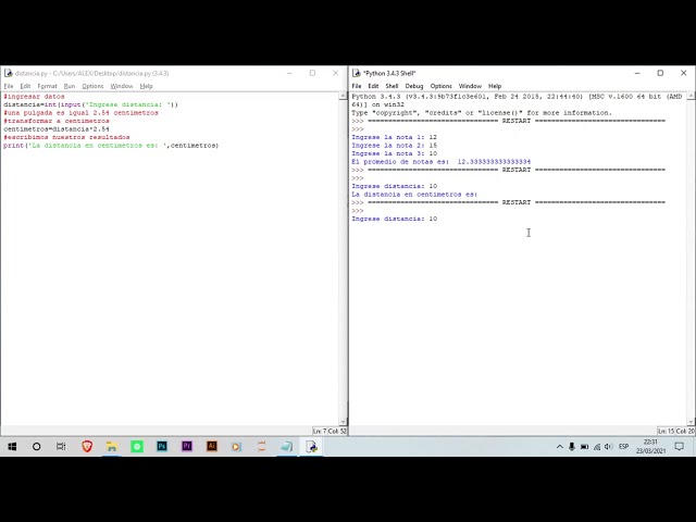 ESTRUCTURAS SECUENCIALES en Python IDLE - Ejemplos 1&2