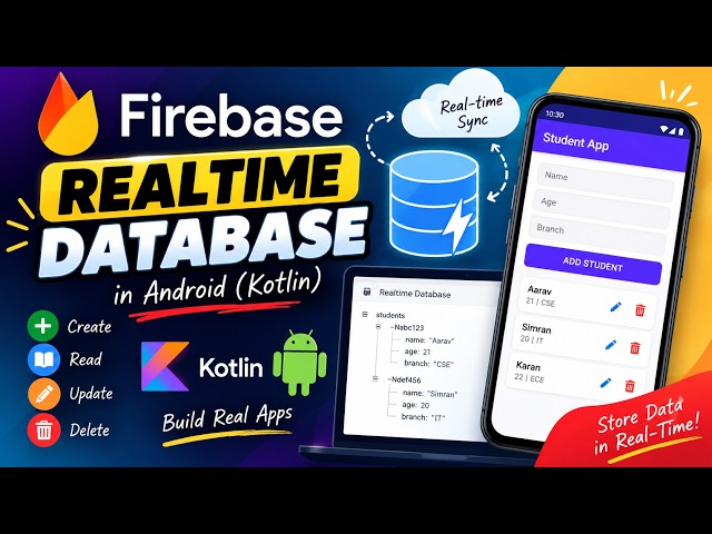 Firebase Realtime Database in Android Kotlin 🔥 Complete CRUD Tutorial (Create, Read, Update, Delete)