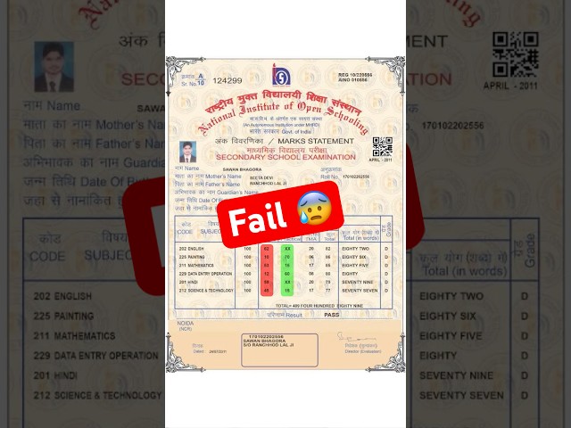 NIOS April 2026 Fail 😭 #nios
