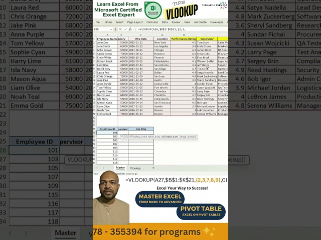 Excel Tips - Vlookup
