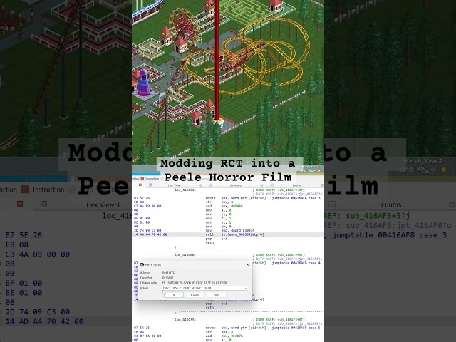 Modding RCT to make guests celebrate when a coaster crashes 😳 - Tutorial now posted! #Shorts