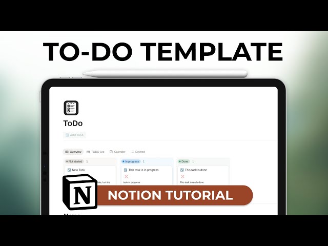 Notion To-Do Template Tutorial