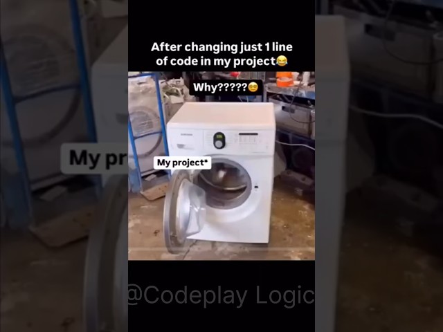 Changed ONE line of code… and my project started washing itself 😂💀  #CodingMemes#ViralReels#codelife
