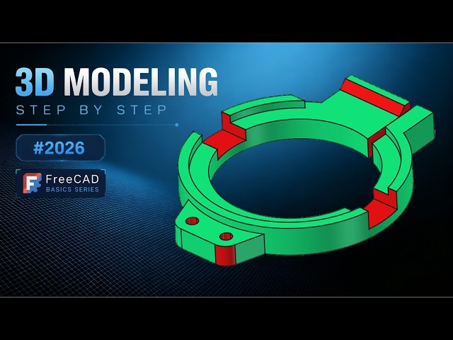 FreeCAD 1.1.3 Part Design Tutorial for Beginners | Sketch, Pad, Hole & Pattern Features-168