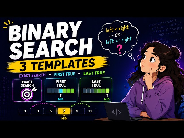 Binary Search Finally Makes Sense | 3 Patterns You Actually Need