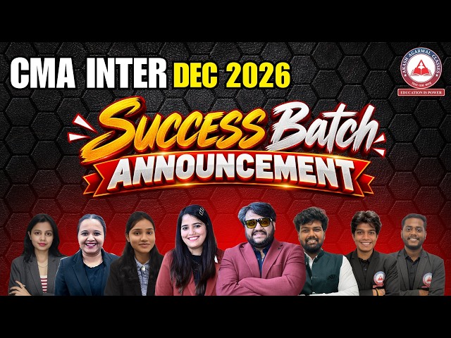 CMA Inter Revisions | Dec 2026 | Success Batch Season 10 Full Schedule | Akash Agarwal Classes