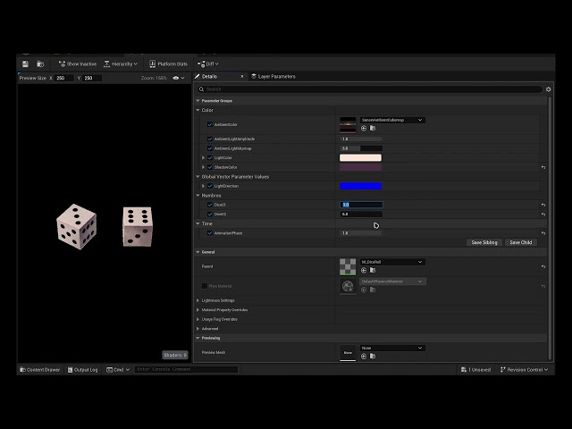 2D Pseudo-3D Dice Roll UI Material in Unreal Engine