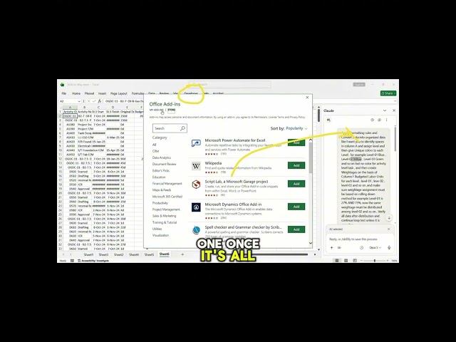 How can Planning Engineers use Claude AI with Excel for Project Planning and Project Controls?