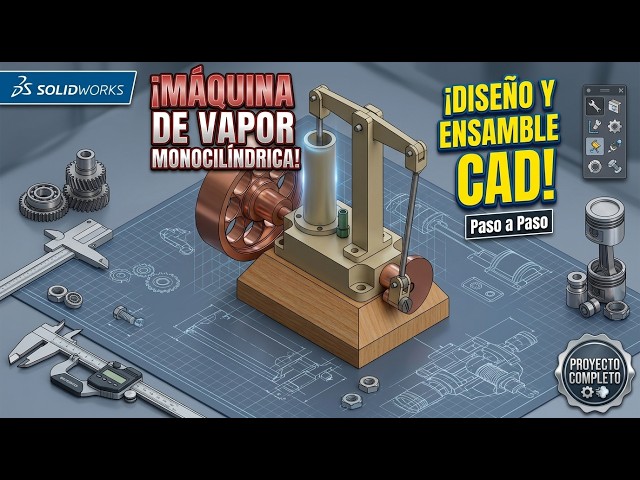 How to Design a Single-Cylinder Steam Engine in SolidWorks | Step-by-Step CAD Assembly