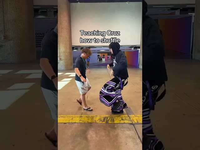 Teaching Cruz how to shuffle