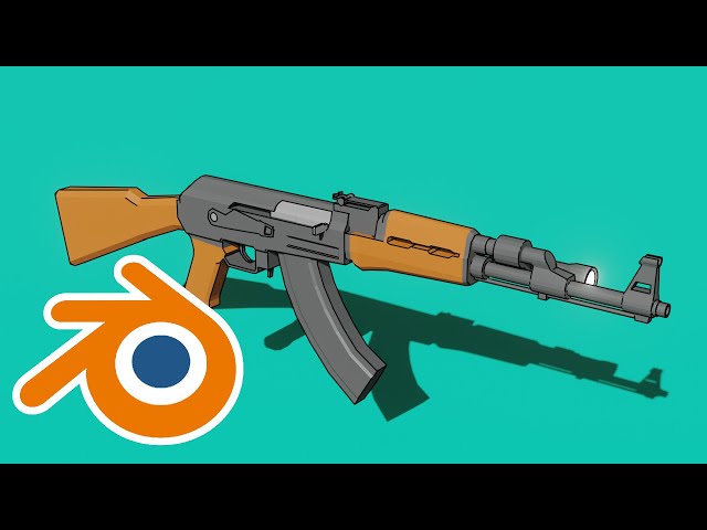 Modeling a low Poly AK-47 in Blender - Timelapse