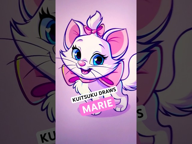 Kuitsuku Draws Marie Kitty! #shorts #satisfying