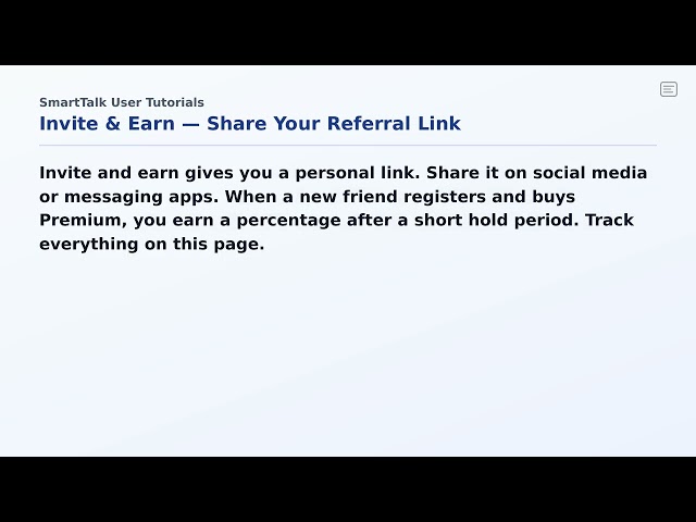 5.4 Invite & Earn — Share Your Referral Link