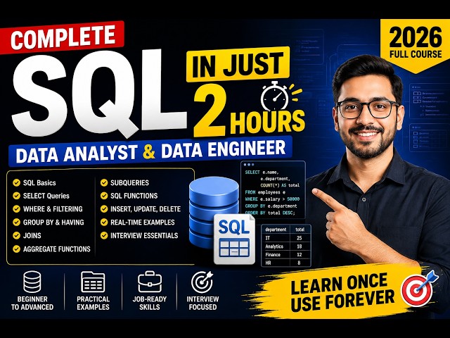 Master SQL in Just 2 Hours 🚀 For Data Analyst & Data Engineers