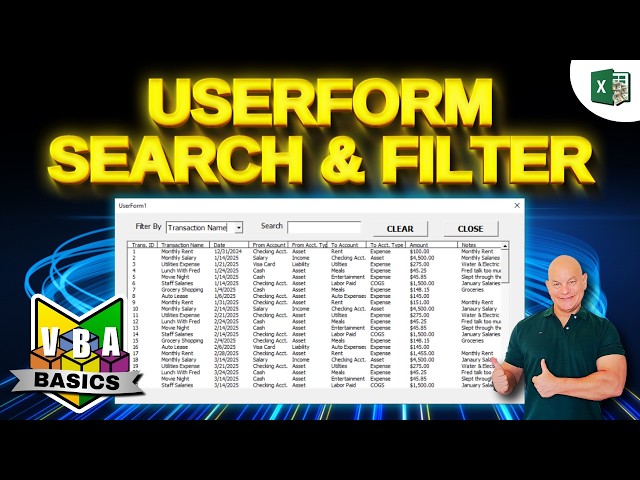 Live Filtering Userform: Find Any Record in Seconds