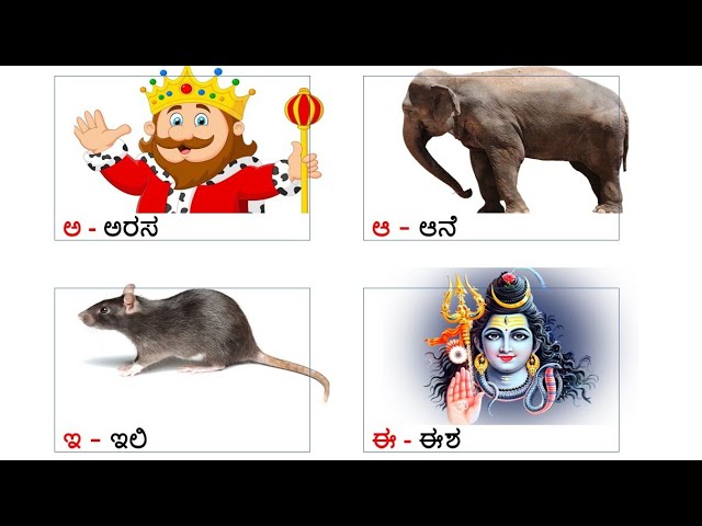Kannada alphabets/ಕನ್ನಡ ವರ್ಣಮಾಲೆಗಳು/Kannaḍa varṇamālegaḷu/ಅಆಇಈ