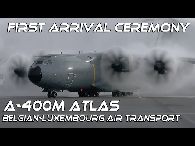 First Arrival of Airbus A400M  Atlas of Belgian-Luxembourg  Air Transport Unit  at Melsbroek  4K UHD
