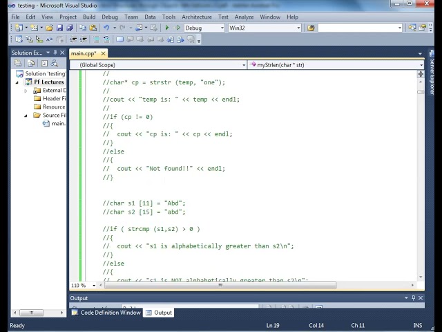 CSTR1.11 Writing your own c-string handling functions (Example myStrlen)