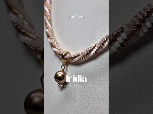 Iridia Pearl Necklace | Handmade Beaded Jewelry #shorts #handmadejewelry #beadedjewelry