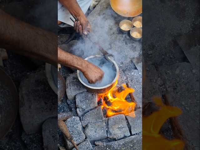 Amazing art of renewing old brass utensils with fire #artwork #shorts