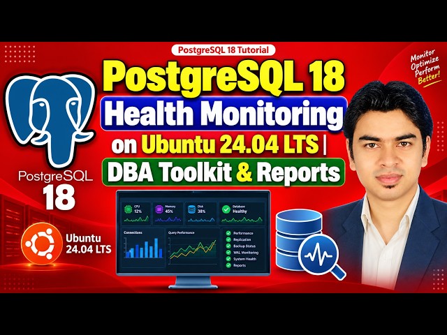 PostgreSQL 18 Health Monitoring on Ubuntu 24.04 LTS | DBA Toolkit & Reports #postgresql #dba