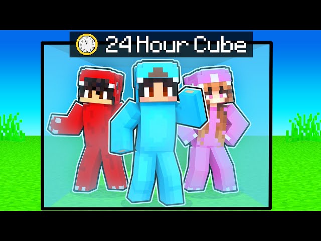 Locking Friends in a 24 HOUR CUBE in Minecraft!