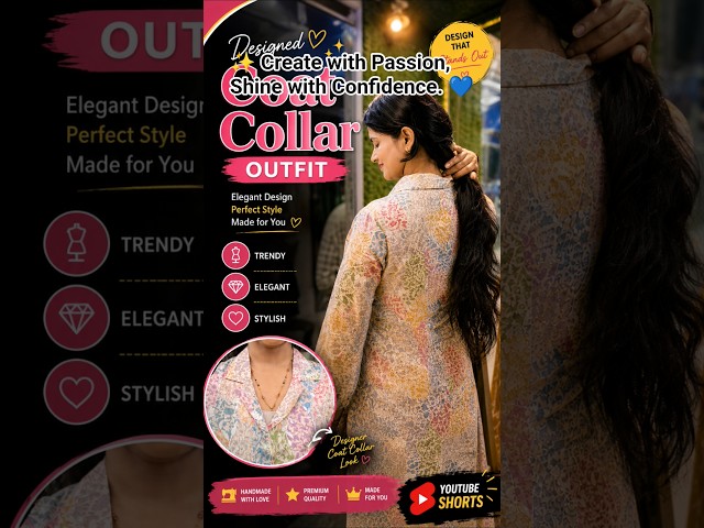 Latest Designer Coat Collar Outfit✨Trending Boutique Fashion 2026#shorts #designeroutfit #coatcollar