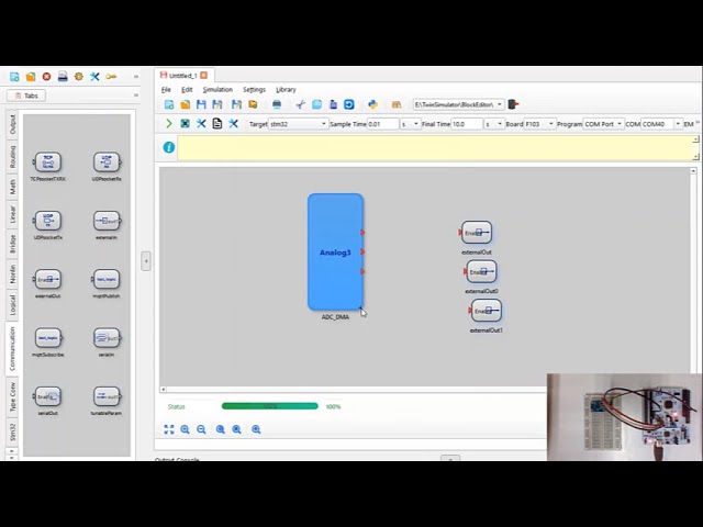 Hardware In the Loop simulation in TwinSimulate for Targets - Example for STM32 Nucleo