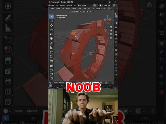 Blender Noob vs PRO: You NEED to Know This About SCALE! 🔥 Quick & Easy || #blender #3d #3danimation