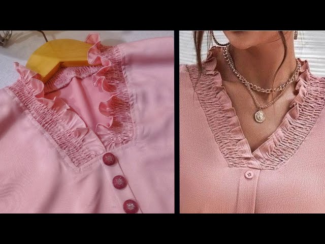 Frill Neck Designs Cutting and stitching | Beautiful collar sewing techniques