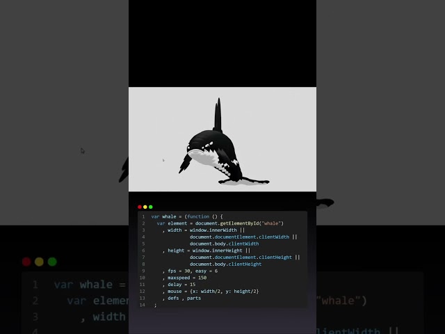 Sharks follow the mouse using HTML, CSS and JavaScript