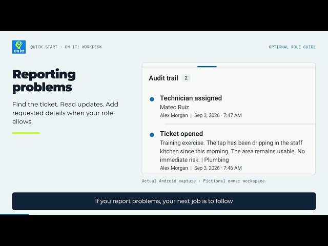 Quick start: follow your report | On it! Workdesk